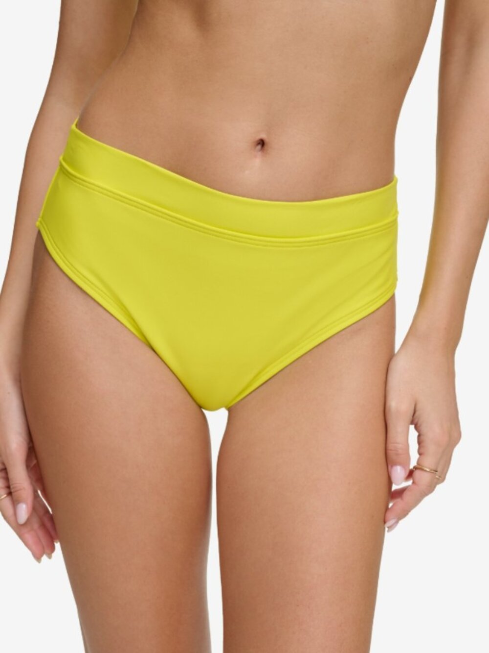 DKNY Women's Size Large Yellow High Waist Bikini Bottoms NWT